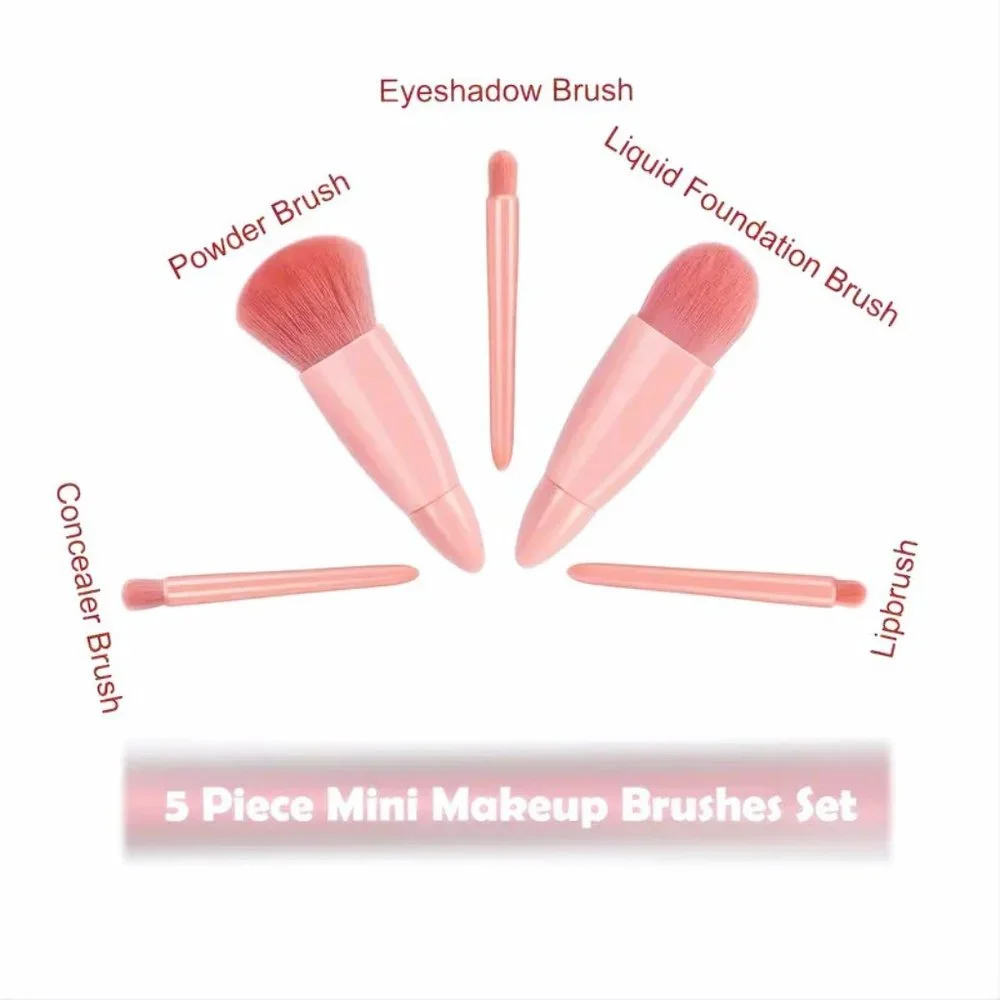 5pcs Portable Loose Setting Powder Brush Set for Perfect Makeup Application NEW